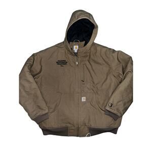 Carhartt Quick Duck quilted brown men's hooded coat men plus size 2Xl heavy coat